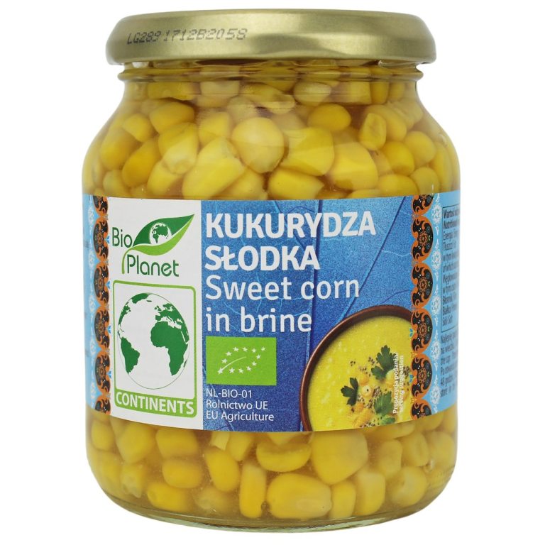 KUKURYDZA SŁODKA W ZALEWIE BIO 340 g (230 g) (SŁOIK) - BIO PLANET