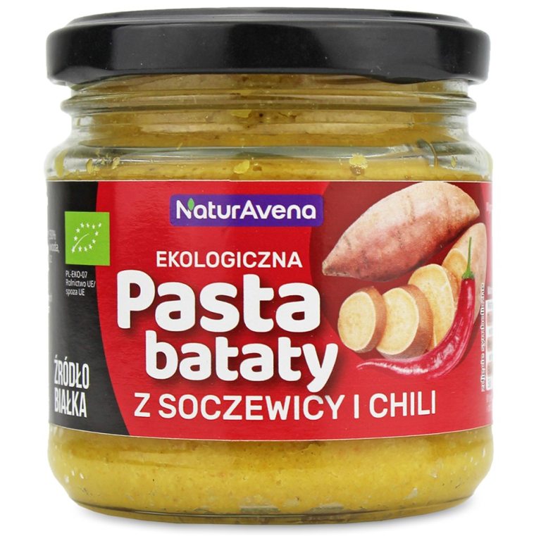 PASTA Z SOCZEWICY I BATATÓW Z CHILI BIO 185 g - NATURAVENA