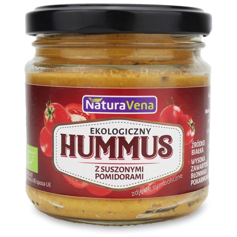 HUMMUS Z SUSZONYMI POMIDORAMI BIO 185 g - NATURAVENA