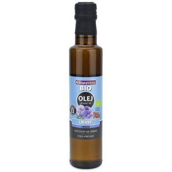 OLEJ LNIANY TŁOCZONY NA ZIMNO BIO 250 ml - NATURAVENA