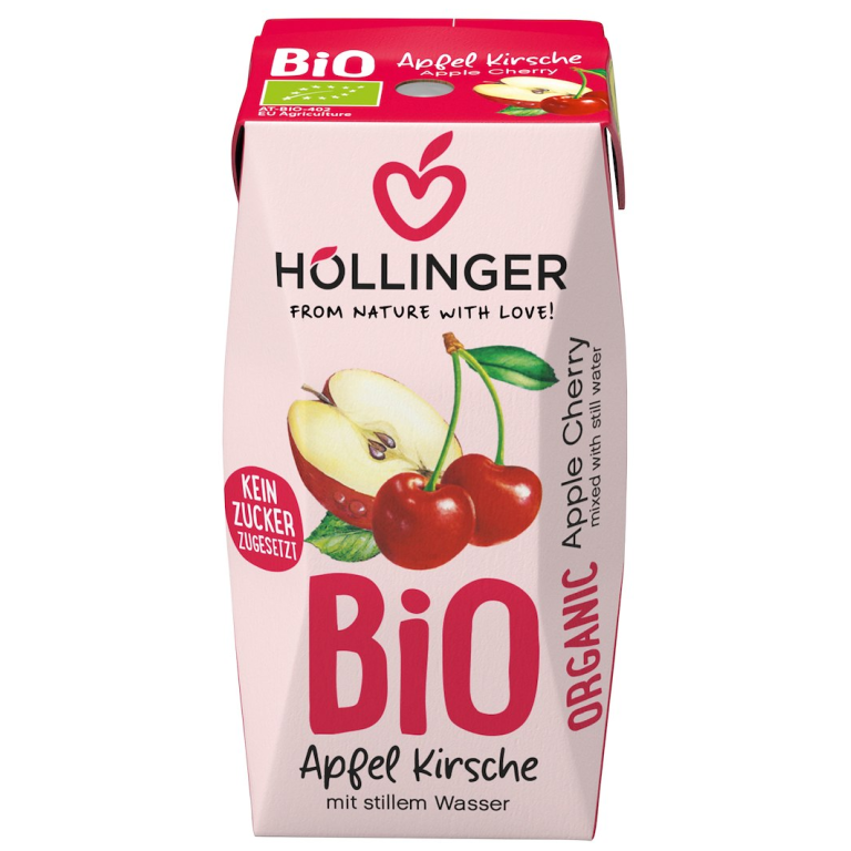 NEKTAR JABŁKOWO - WIŚNIOWY BEZ DODATKU CUKRÓW BIO 200 ml - HOLLINGER