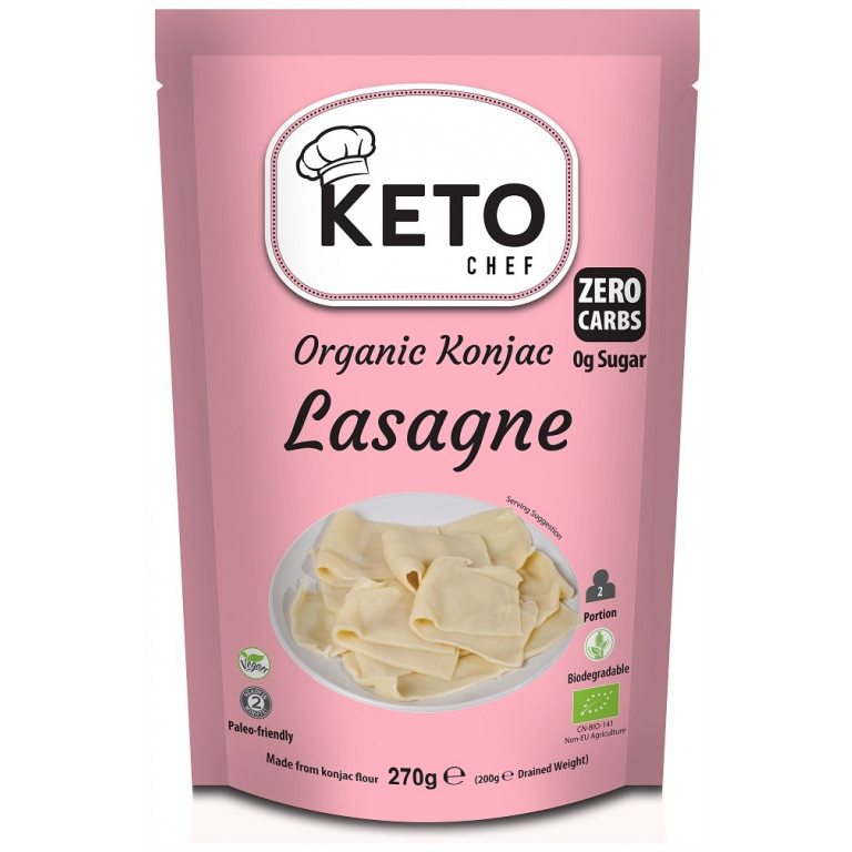 MAKARON (KONJAC) LASAGNE BEZGLUTENOWY BIO 270 g (200 g) - KETO CHEF (BETTER THAN FOODS)