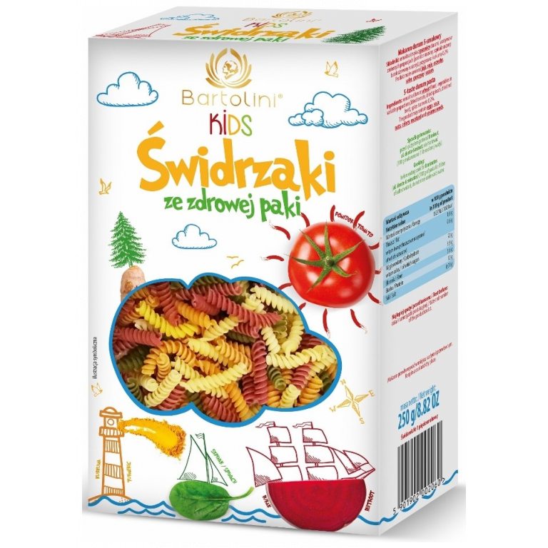 MAKARON (SEMOLINOWY Z SUSZONYMI WARZYWAMI) DLA DZIECI ŚWIDRZAKI 250 g - BARTOLINI