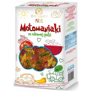 MAKARON (SEMOLINOWY Z SUSZONYMI WARZYWAMI) DLA DZIECI MOTOMANIAKI 250 g - BARTOLINI