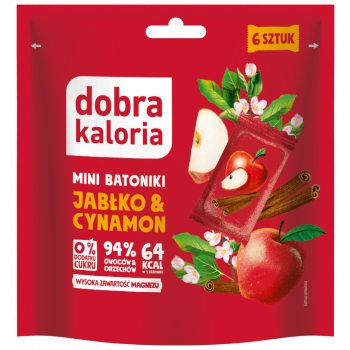 BATONIKI MINI JABŁKO & CYNAMON BEZ DODATKU CUKRU (6 x 18 g) 108 g - DOBRA KALORIA