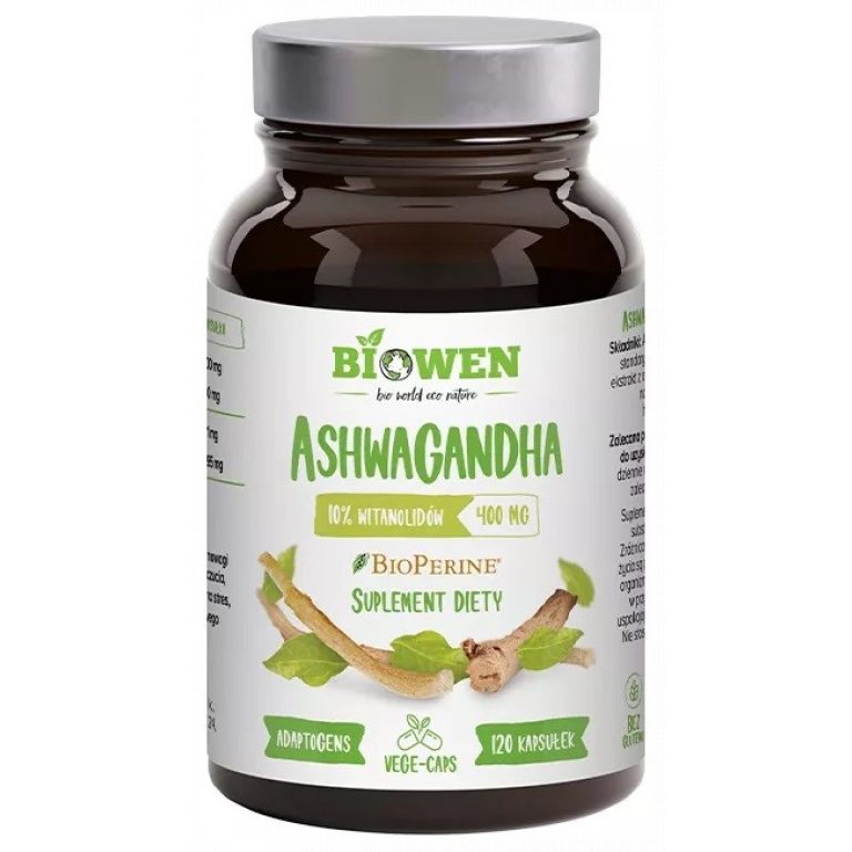 ASHWAGANDHA EKSTRAKT BEZGLUTENOWY (400 mg) 120 KAPSUŁEK - HEMPKING (BIOWEN)