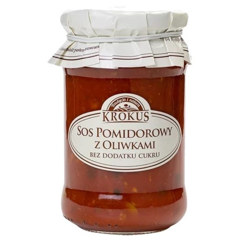 SOS POMIDOROWY Z OLIWKAMI BEZ DODATKU CUKRÓW 340 g - KROKUS