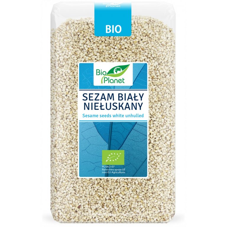 SEZAM BIAŁY NIEŁUSKANY BIO 1 kg - BIO PLANET