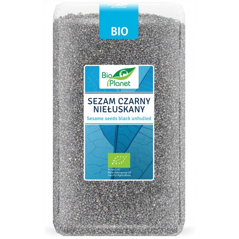 SEZAM CZARNY NIEŁUSKANY BIO 1 kg - BIO PLANET