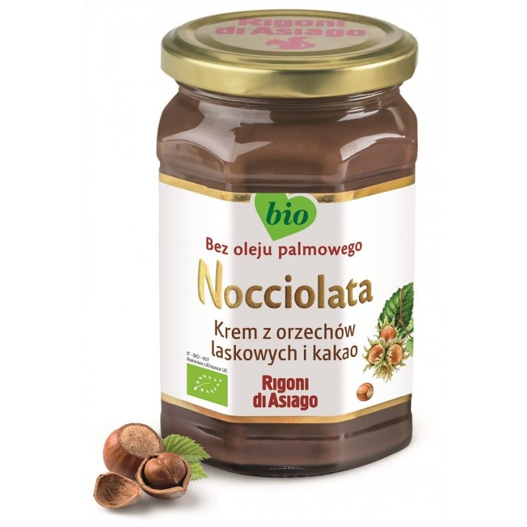 KREM Z ORZECHÓW LASKOWYCH I KAKAO BEZGLUTENOWY BIO 250 g - RIGONI DI ASIAGO (NOCCIOLATA)