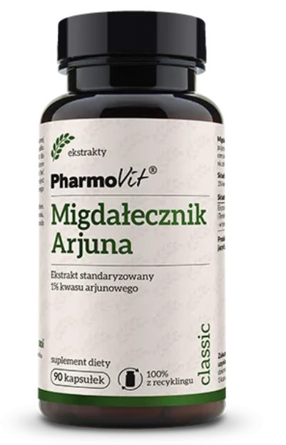 MIGDAŁECZNIK ARJUNA EKSTRAKT (400 mg) BEZGLUTENOWY 90 KAPSUŁEK - PHARMOVIT (CLASSIC)