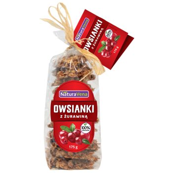 CIASTKA OWSIANKI Z ŻURAWINĄ 175 g - NATURAVENA