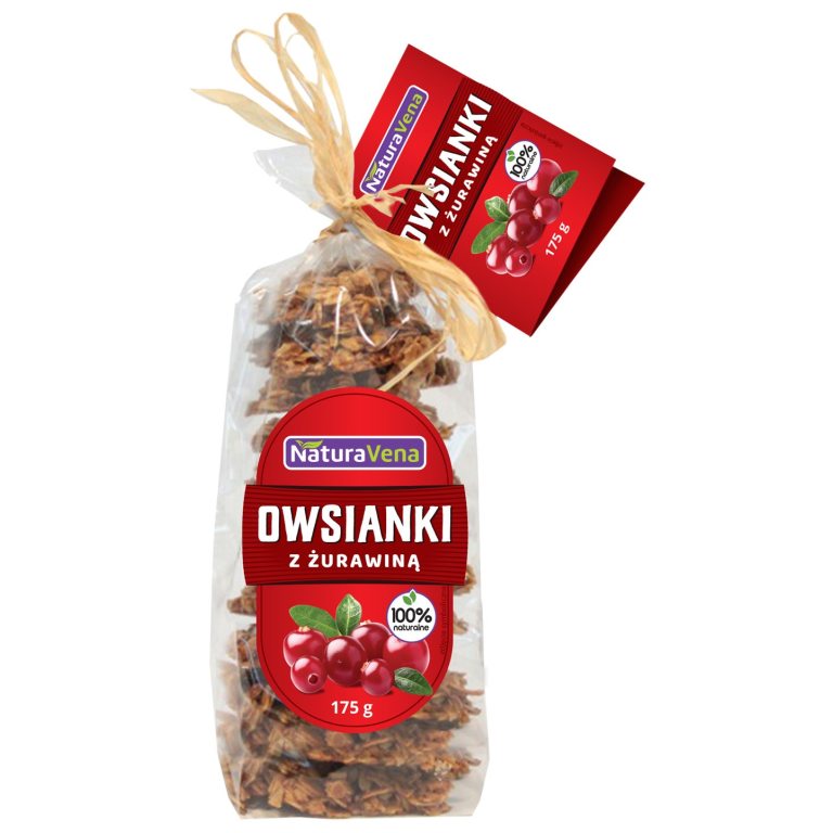 CIASTKA OWSIANKI Z ŻURAWINĄ 175 g - NATURAVENA