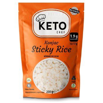MAKARON KONJAC W KSZTAŁCIE RYŻU (STICKY RICE) DO SUSHI BEZGLUTENOWY 200 g - KETO CHEF