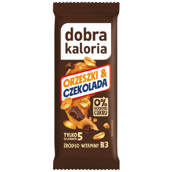 BATON DAKTYLOWY ORZESZKI & CZEKOLADA BEZ DODATKU CUKRÓW 35 g - DOBRA KALORIA
