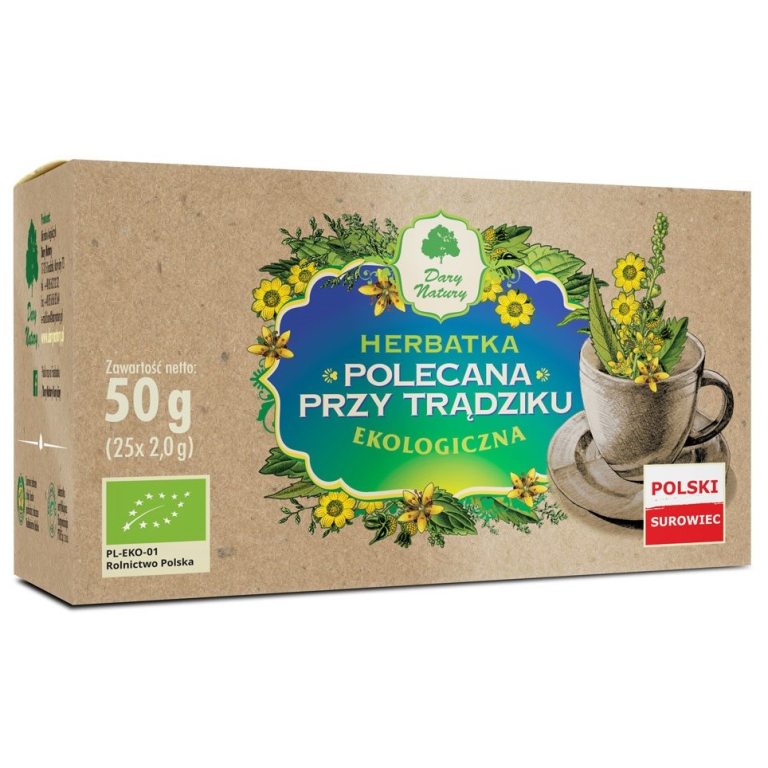 HERBATKA POLECANA PRZY TRĄDZIKU BIO (25 x 2 g) 50 g - DARY NATURY