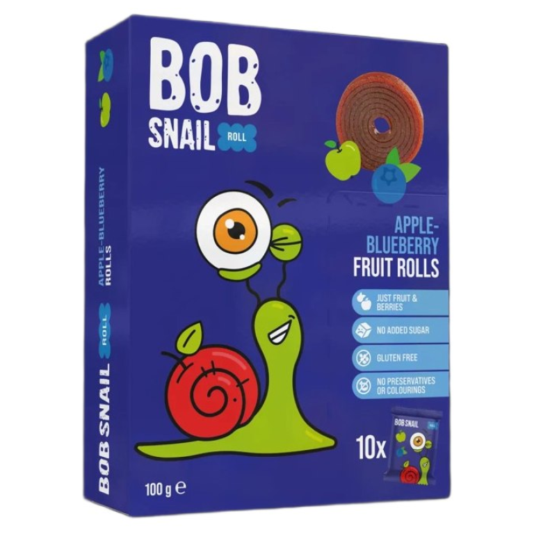 PRZEKĄSKI ROLL JABŁKO - BORÓWKA BEZ DODATKU CUKRÓW BEZGLUTENOWE 100 g - BOB SNAIL