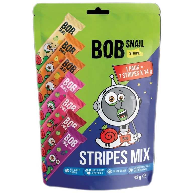 ZESTAW PRZEKĄSEK OWOCOWYCH BEZ DODATKU CUKRÓW BEZGLUTENOWY 98 g - BOB SNAIL