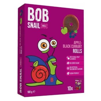PRZEKĄSKI ROLL JABŁKO - CZARNA PORZECZKA BEZ DODATKU CUKRÓW BEZGLUTENOWE 100 g - BOB SNAIL