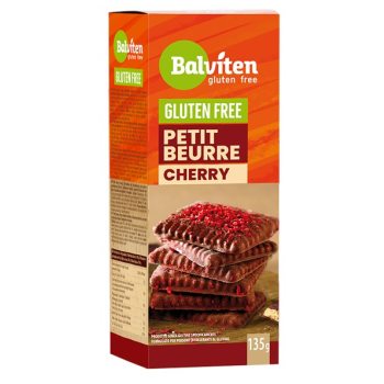 HERBATNIKI PETIT BEURRE W POLEWIE KAKAOWEJ Z WIŚNIAMI LIOFILIZOWANYMI BEZGLUTENOWE 135 g - BALVITEN