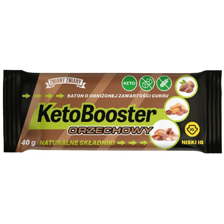 BATON ORZECHOWY KETO BOOSTER BEZGLUTENOWY 40 g - ZMIANY ZMIANY