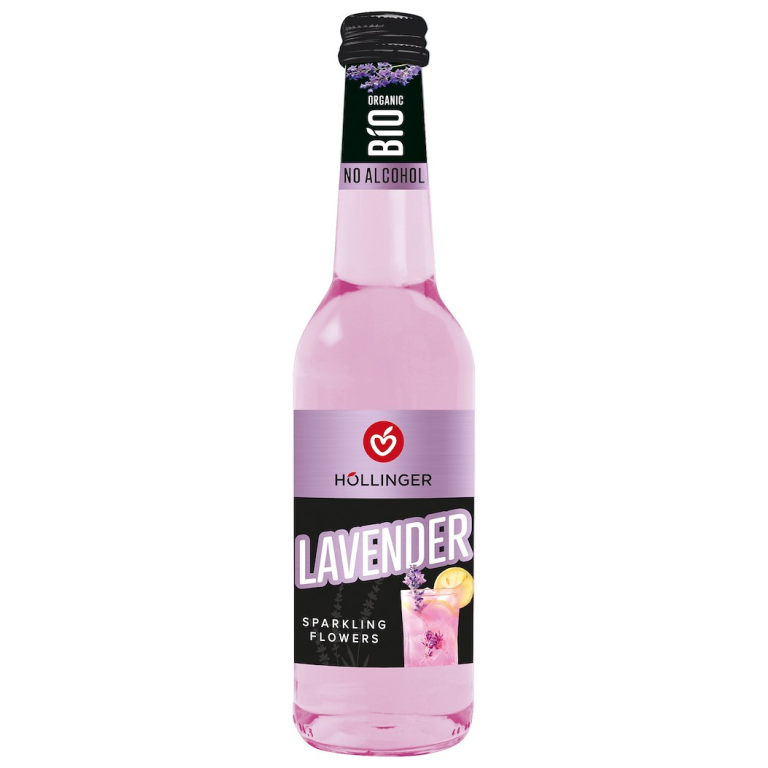 DRINK MUSUJĄCY BEZALKOHOLOWY O SMAKU LAWENDY BIO 330 ml - HOLLINGER