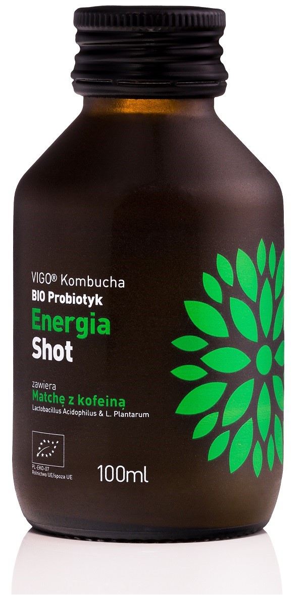 SHOT KOMBUCHA PROBIOTYK ENERGIA BEZGLUTENOWY BIO 100 ml - VIGO