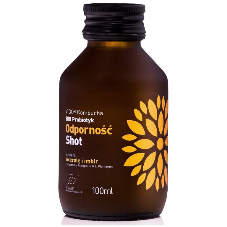 SHOT KOMBUCHA PROBIOTYK ODPORNOŚĆ BEZGLUTENOWY BIO 100 ml - VIGO