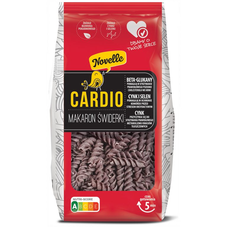 MAKARON (WIELOZBOŻOWY CZARNY) CARDIO ŚWIDERKI 250 g - NOVELLE