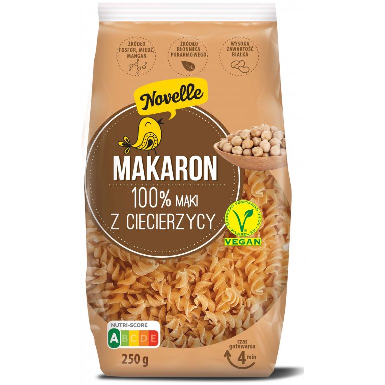 MAKARON PROTEINOWY (Z CIECIERZYCY) ŚWIDERKI 250 g - NOVELLE