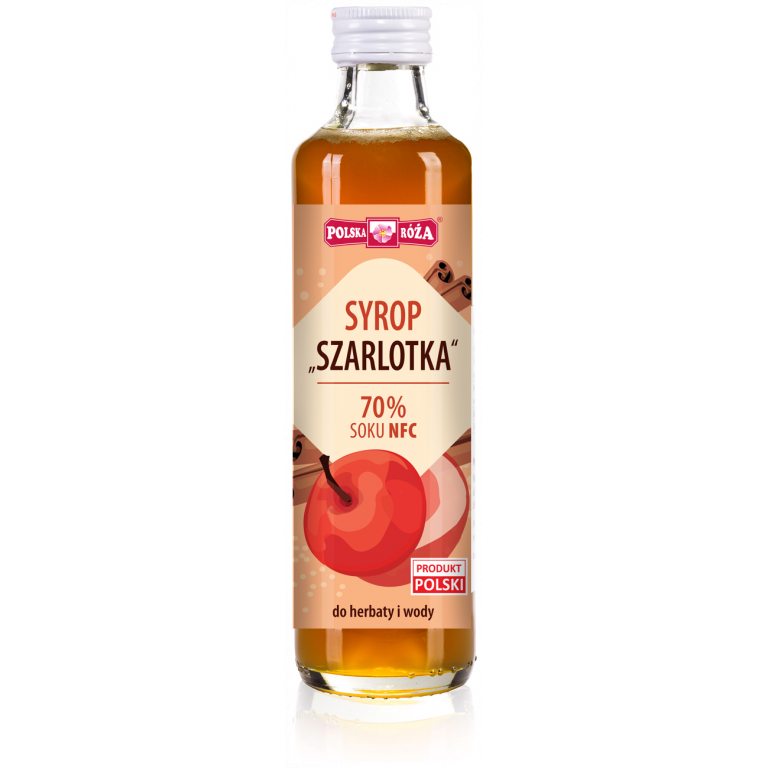 SYROP JABŁKOWY Z CYNAMONEM SZARLOTKA 250 ml - POLSKA RÓŻA