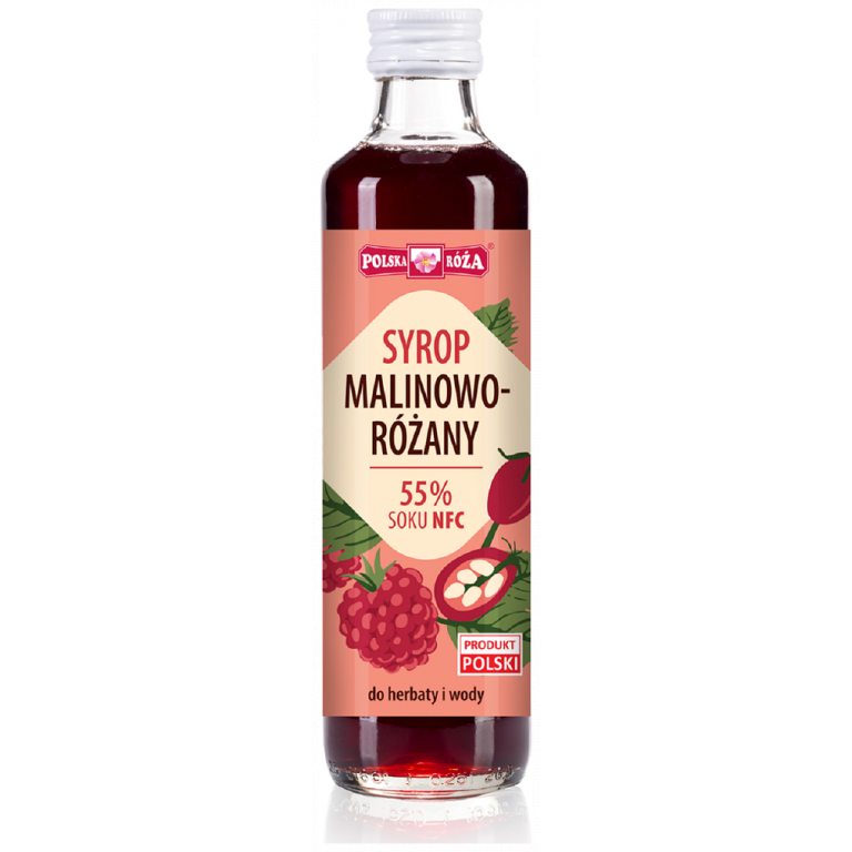 SYROP MALINOWO - RÓŻANY 250 ml - POLSKA RÓŻA