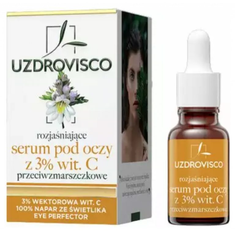 SERUM POD OCZY Z WITAMINĄ C ROZJAŚNIAJĄCE PRZECIWZMARSZCZKOWE 15 ml - UZDROVISCO (ŚWIETLIK)