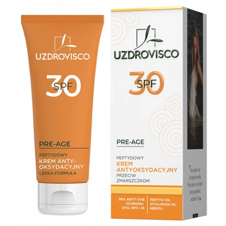 KREM DO TWARZY ANTYOKSYDACYJNY PEPTYDOWY PRZECIWZMARSZCZKOWY SPF 30 50 ml - UZDROVISCO (PRE-AGE)