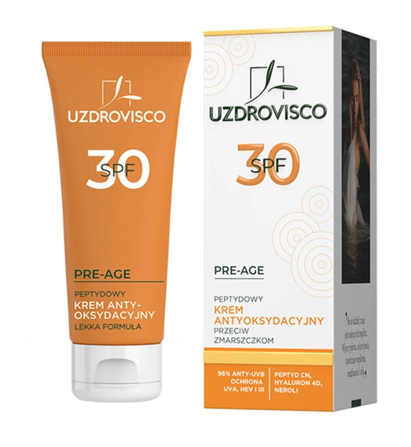 KREM DO TWARZY ANTYOKSYDACYJNY PEPTYDOWY PRZECIWZMARSZCZKOWY SPF 30 50 ml - UZDROVISCO (PRE-AGE)