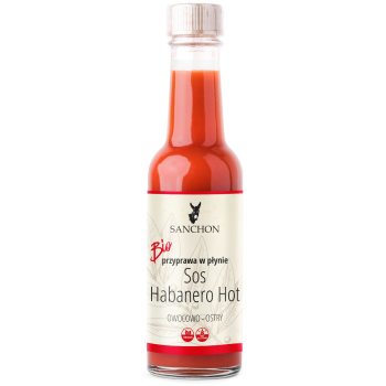 PRZYPRAWA WEGAŃSKA W PŁYNIE HABANERO HOT BEZGLUTENOWA BIO 140 ml - SANCHON