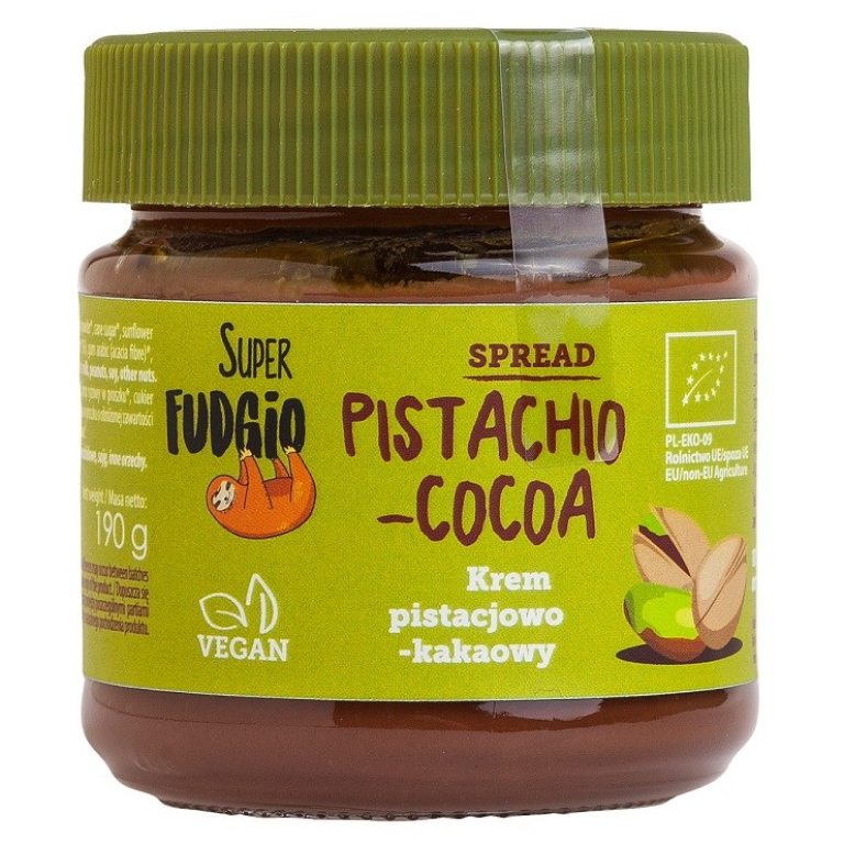 KREM PISTACJOWO - KAKAOWY BEZGLUTENOWY BIO 190 g - ME GUSTO (SUPER FUDGIO)