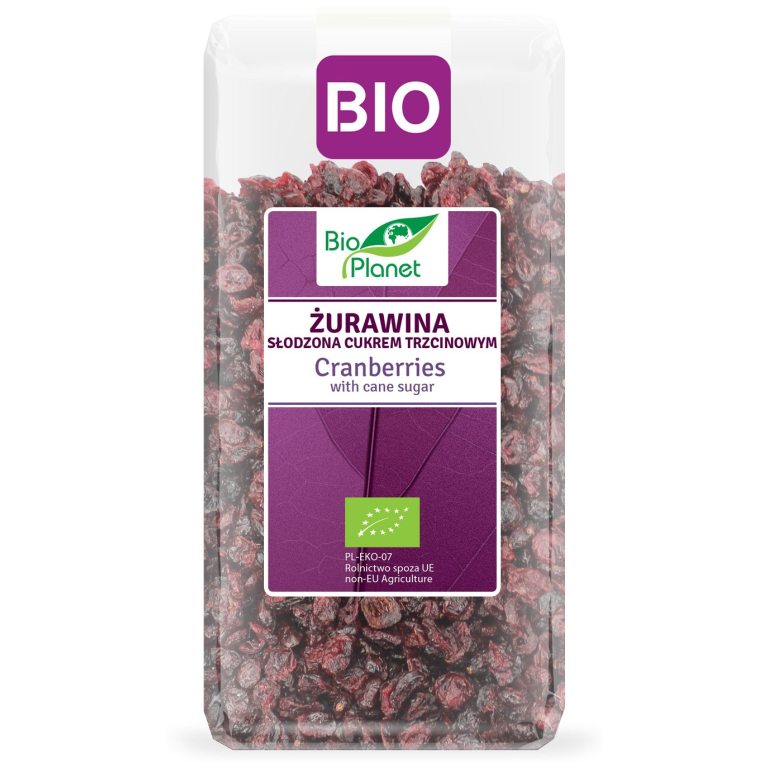 ŻURAWINA SŁODZONA CUKREM TRZCINOWYM BIO 400 g - BIO PLANET