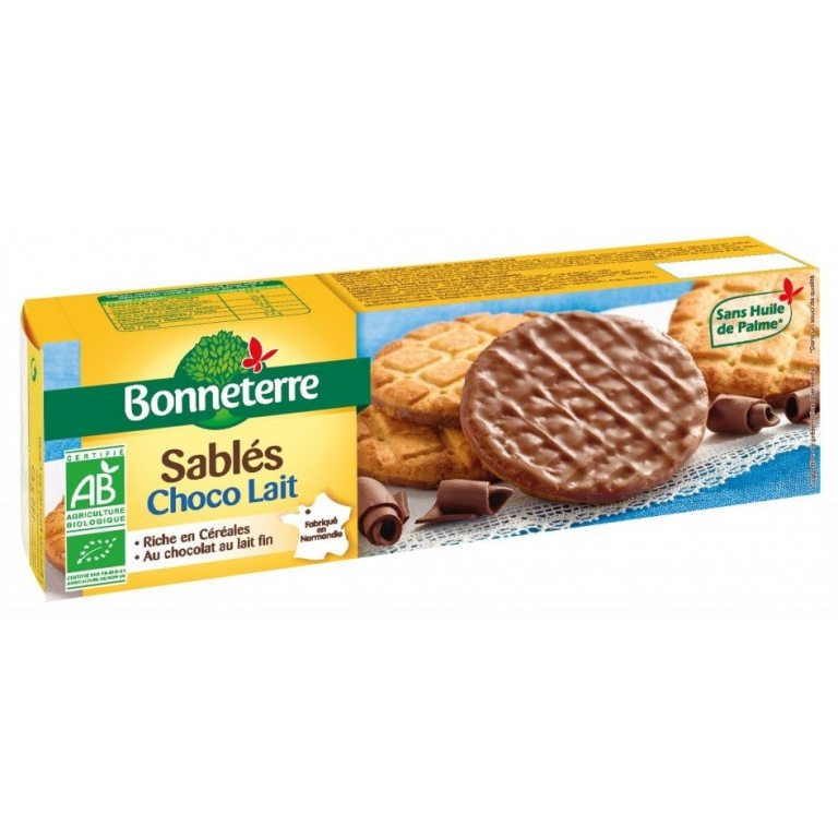 CIASTKA OBLANE MLECZNĄ CZEKOLADĄ BIO 120 g - BONNETERRE