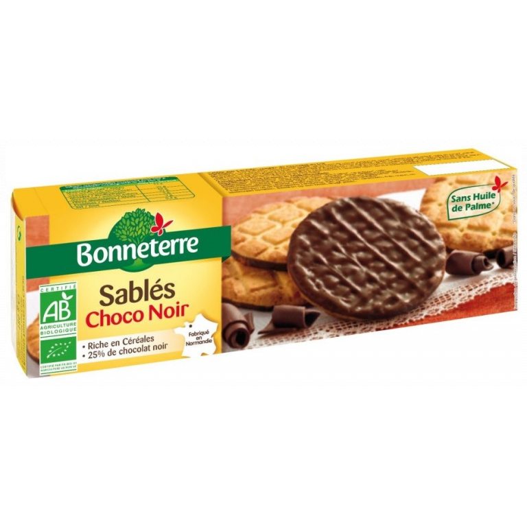 CIASTKA OBLANE GORZKĄ CZEKOLADĄ BIO 120 g - BONNETERRE