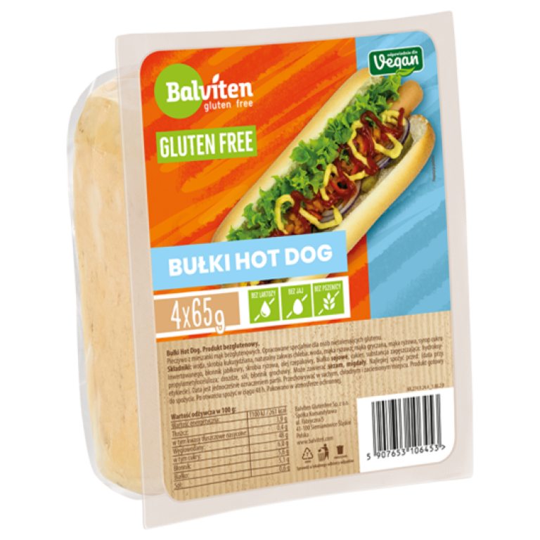 BUŁKI DO HOT DOGÓW BEZGLUTENOWE (4 szt.) 260 g - BALVITEN