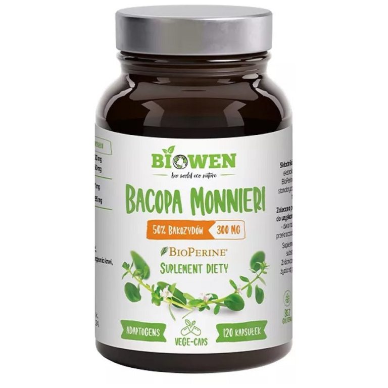 BACOPA MONNIERI EKSTRAKT (300 mg) BEZGLUTENOWY 120 KAPSUŁEK - BIOWEN