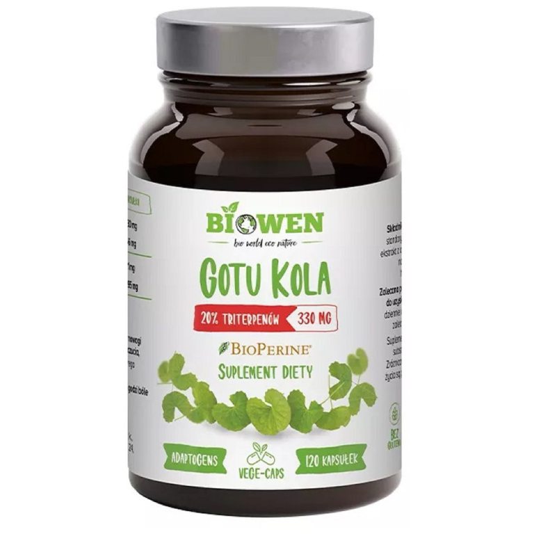 GOTU KOLA EKSTRAKT (330 mg) BEZGLUTENOWY 120 KAPSUŁEK - BIOWEN
