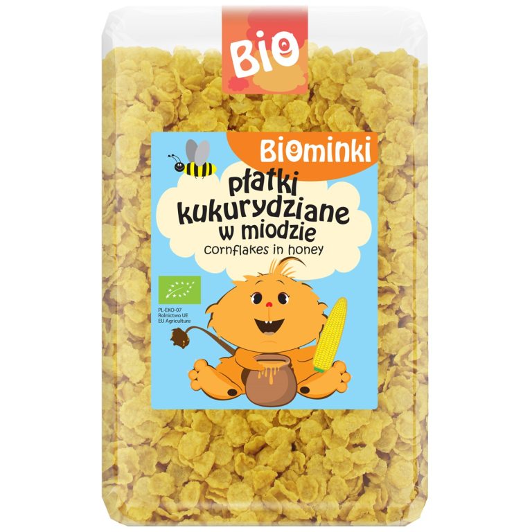 PŁATKI KUKURYDZIANE W MIODZIE BIO 500 g - BIOMINKI