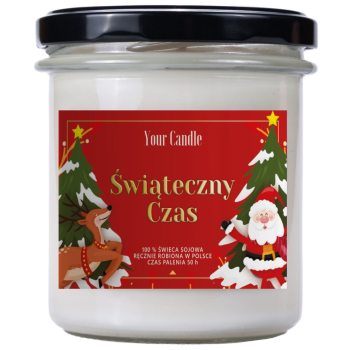 ŚWIECA SOJOWA ZAPACHOWA W SZKLE ŚWIĄTECZNY CZAS 300 ml - YOUR CANDLE (PRODUKT SEZONOWY)