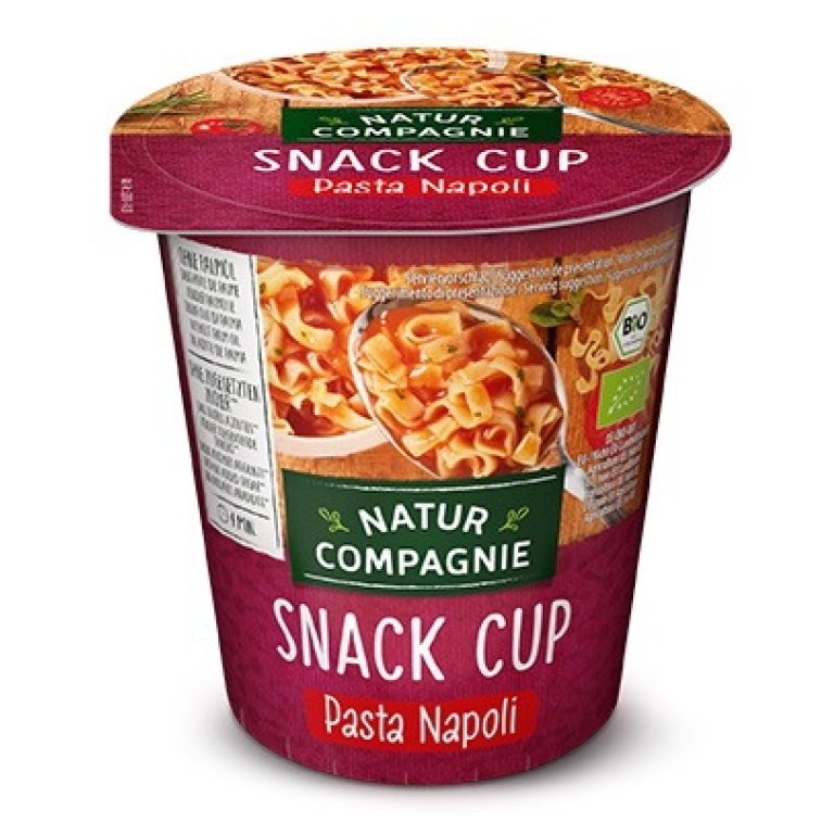 ZUPA W KUBKU Z MAKARONEM I SOSEM POMIDOROWYM NAPOLI BEZ DODATKU CUKRÓW BIO 59 g - NATUR COMPAGNIE