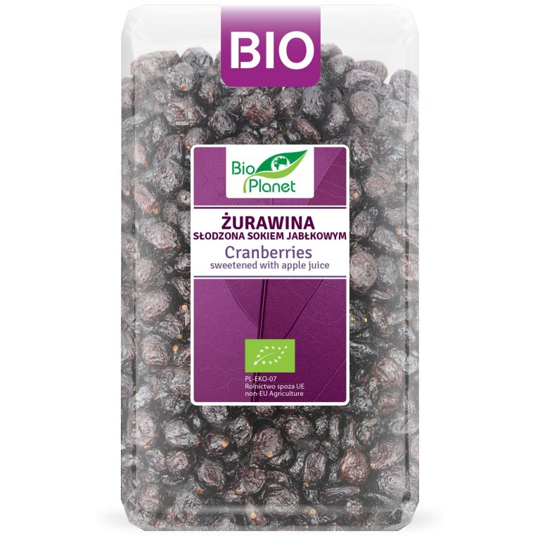 ŻURAWINA SŁODZONA SOKIEM JABŁKOWYM BIO 1 kg - BIO PLANET