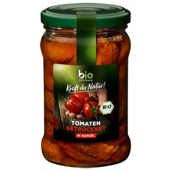 POMIDORY SUSZONE W OLEJU RZEPAKOWYM BEZGLUTENOWE BIO 270 g (150 g) - BIO ZENTRALE