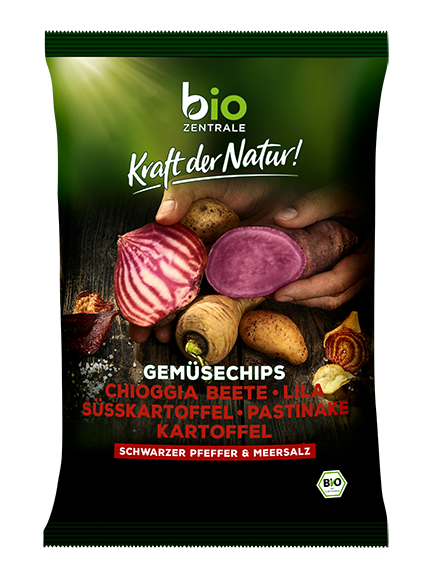 CHIPSY WARZYWNE Z PIEPRZEM CZARNYM I SOLĄ MORSKĄ BEZGLUTENOWE BIO 80 g - BIO ZENTRALE