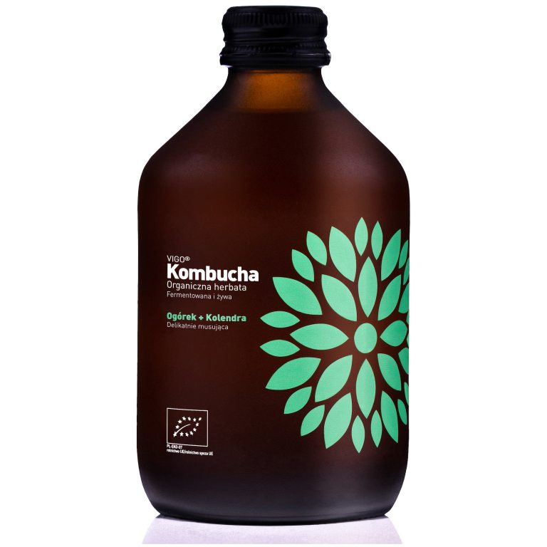 KOMBUCHA Z OGÓRKIEM I KOLENDRĄ BEZGLUTENOWA BIO 330 ml - VIGO